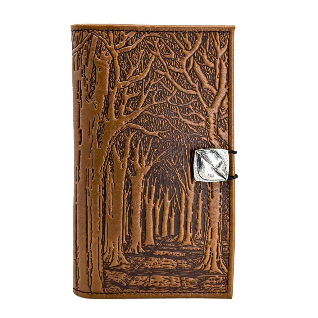 Oberon Design Premium Leather Women&#39;s Wallet, Avenue of Trees, Saddle