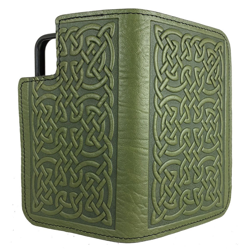 iPhone Wallet, Bold Celtic - Fern (Open)