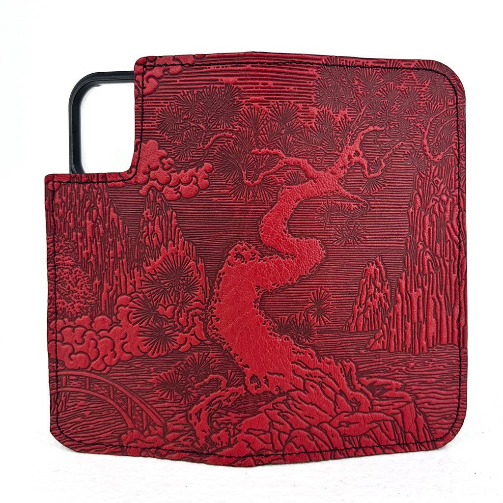 iPhone Wallet, River Garden - Red (Open)