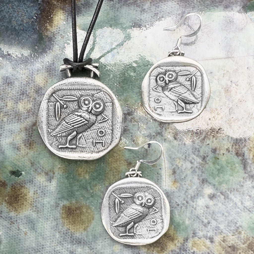 Athena's Owl. Ancient Coin Totem Pendent Necklace. – Feral Strumpet