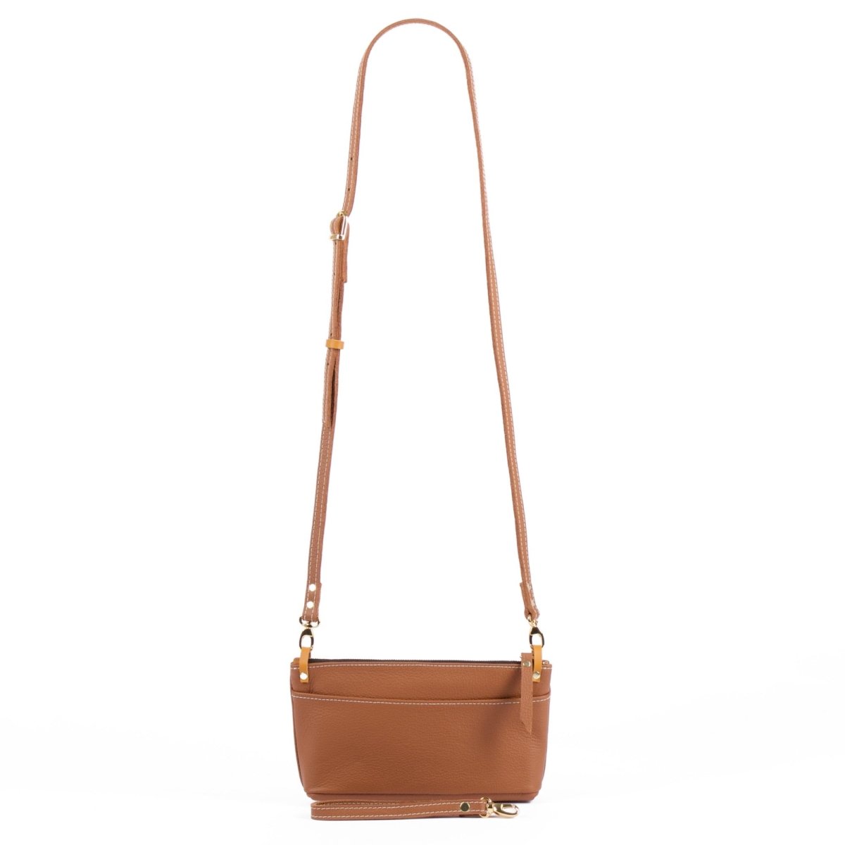 Oberon Design Paula with Pacific Leather in Brandy pocket side full