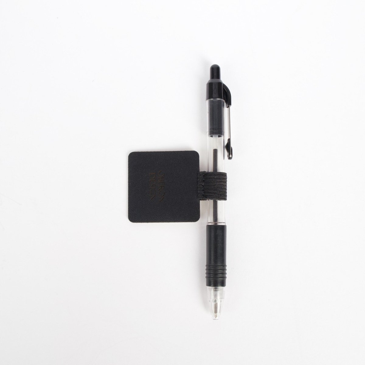 Leather and elastic Self-adhesive Pen Loop with pen by Oberon Design