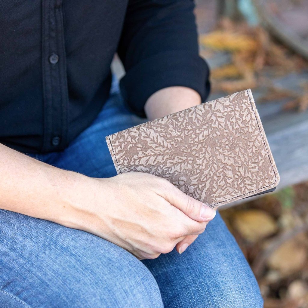 Pocket Notebook Cover, Oak Leaves, Adventure