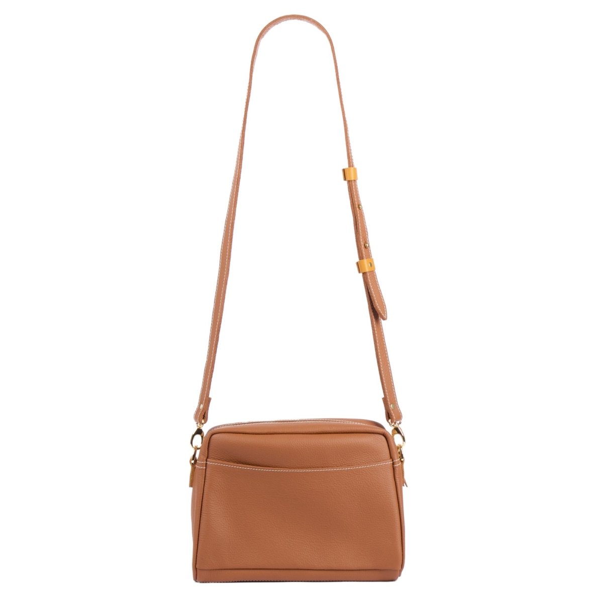 Oberon Design Retro Crossbody with Pacific Leather in Brandy