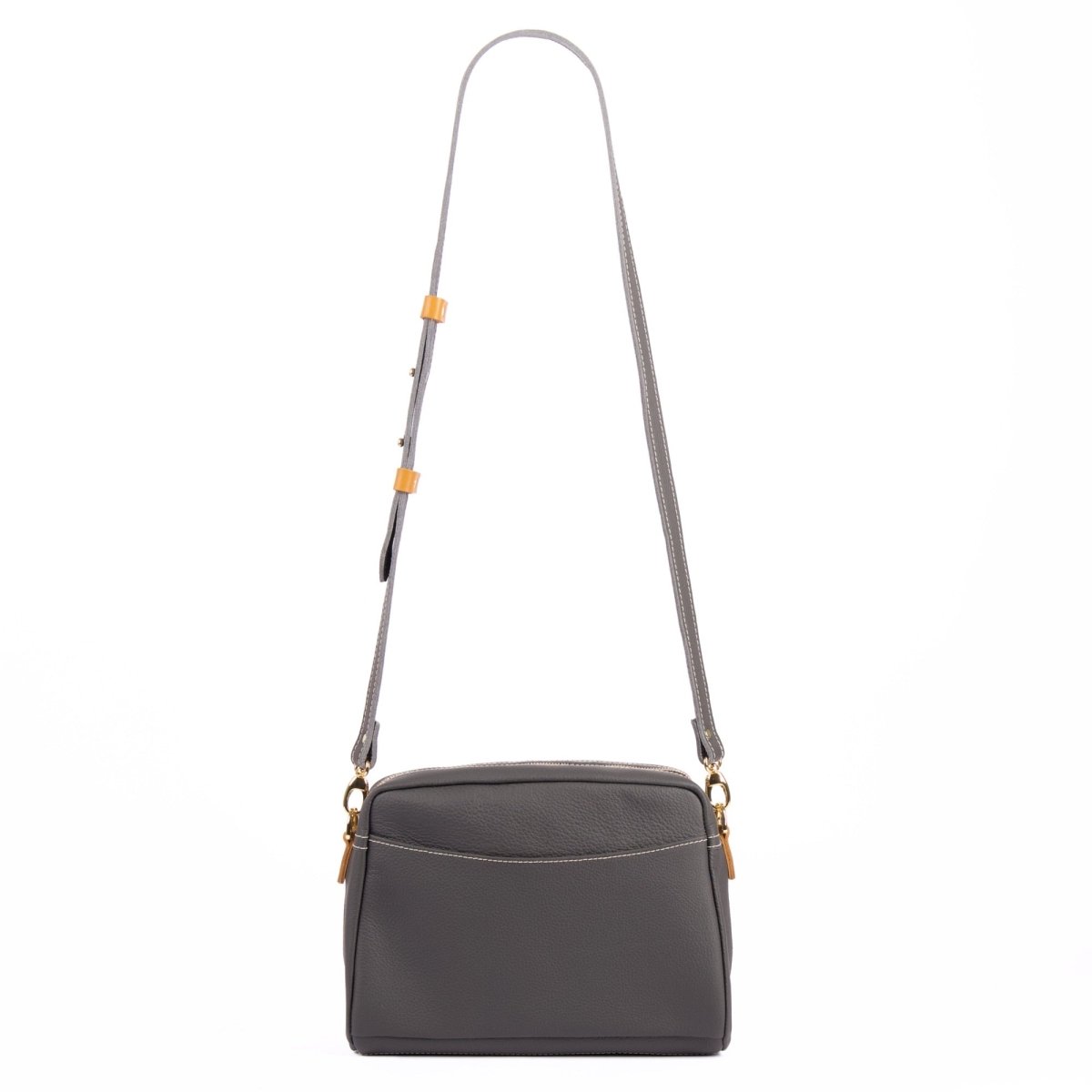 Oberon Design Retro Crossbody with Pacific Leather in Charcoal