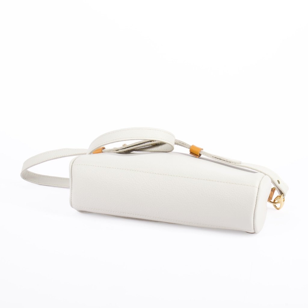 Oberon Design Retro Crossbody with Pacific Leather in Fog bottom