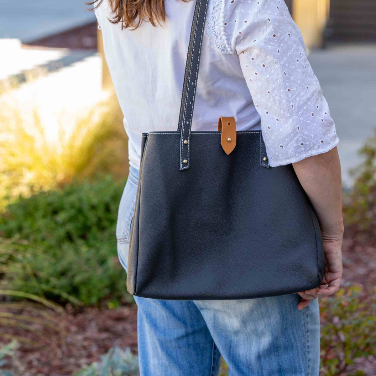 Sonoma Tote by Oberon Design in Pacific Charcoal, Lifestyle