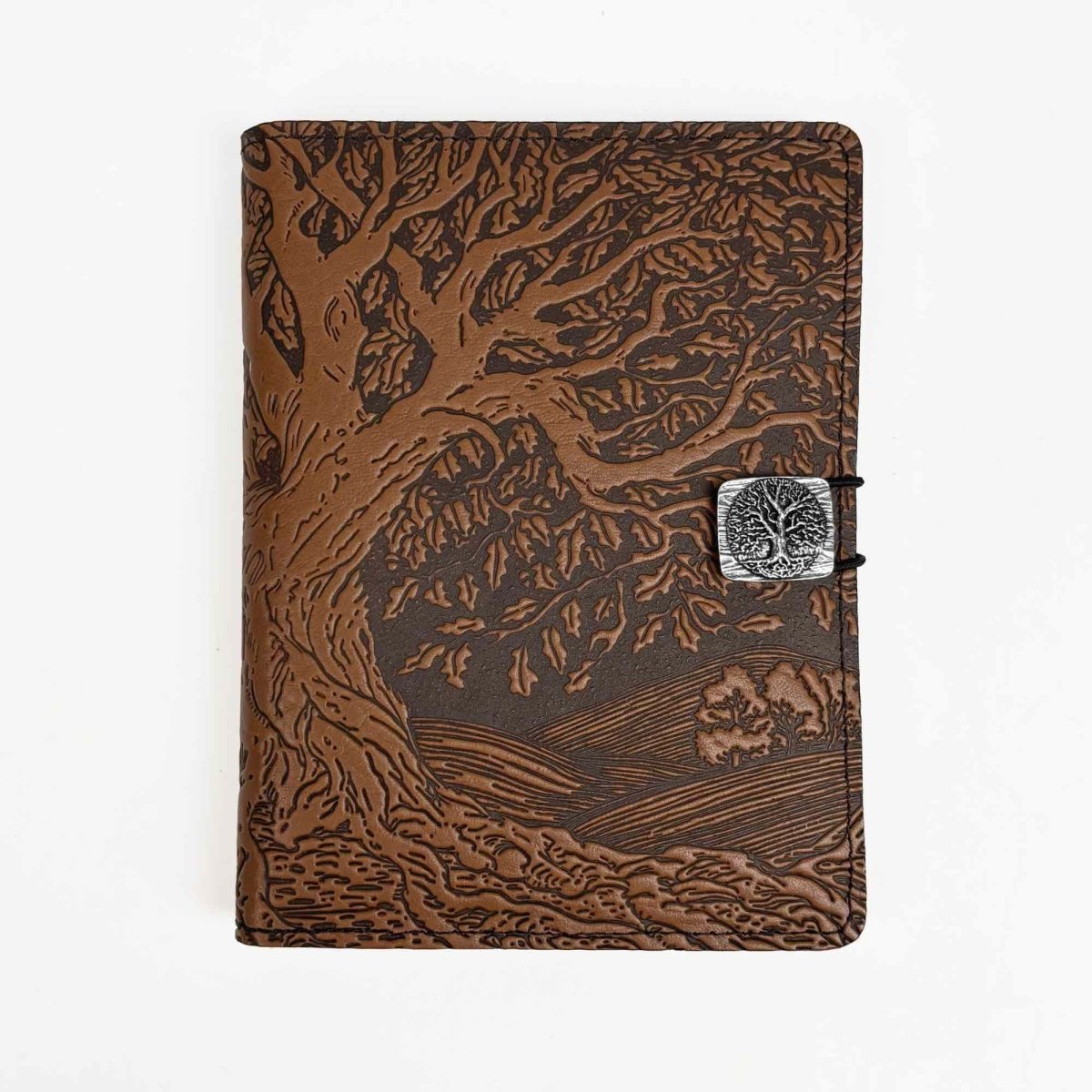 HAPPY EXTRA, Leather Cover for Kindle Paperwhite, Tree of Life in Saddle