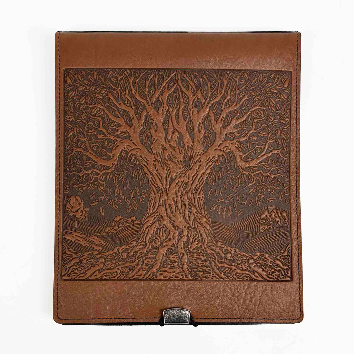 SECOND, Leather Kindle Scribe Cover, Tree of Life in Saddle