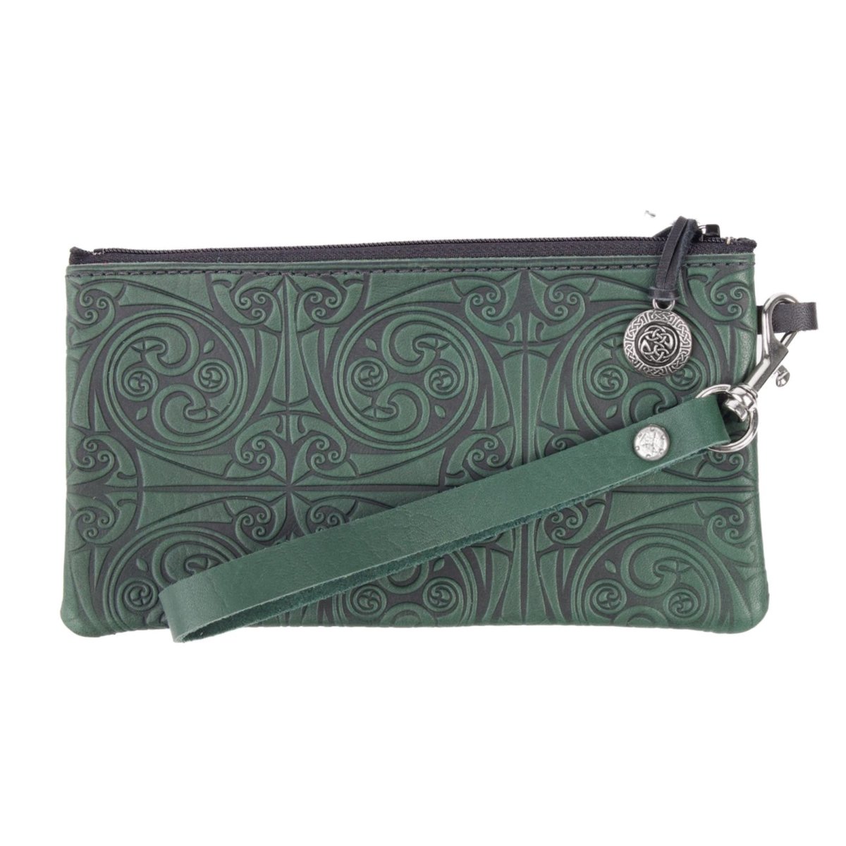 Oberon Design Wristlet in Triskelion Knot Green