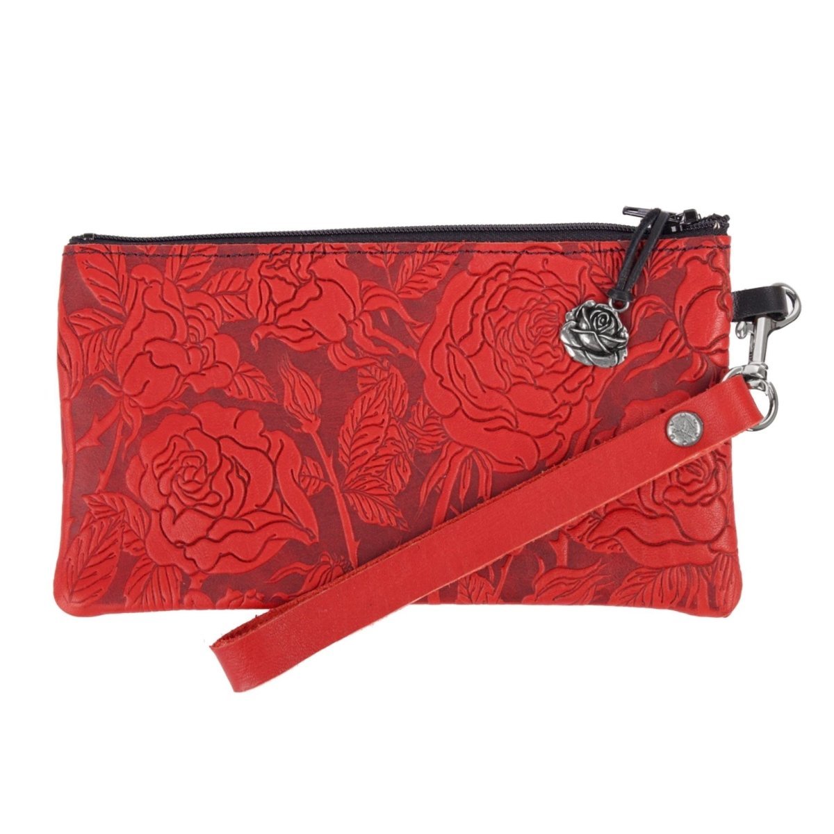 Oberon Design Wristlet in Wild Rose Red