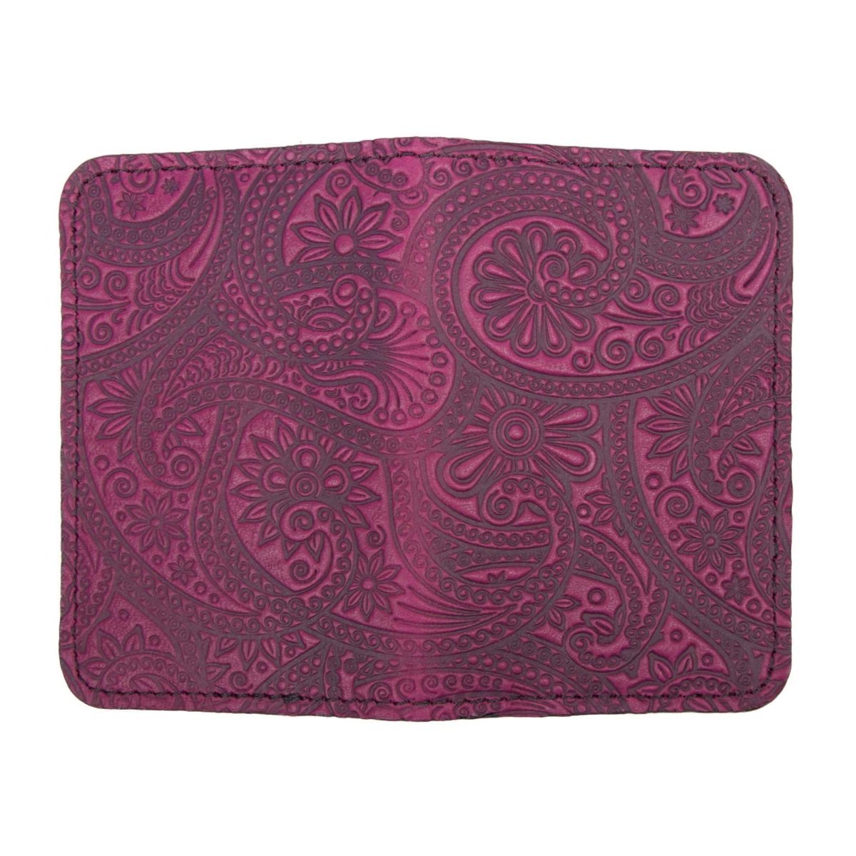 Paisley Card Holder Mini Wallet, Orchid open view