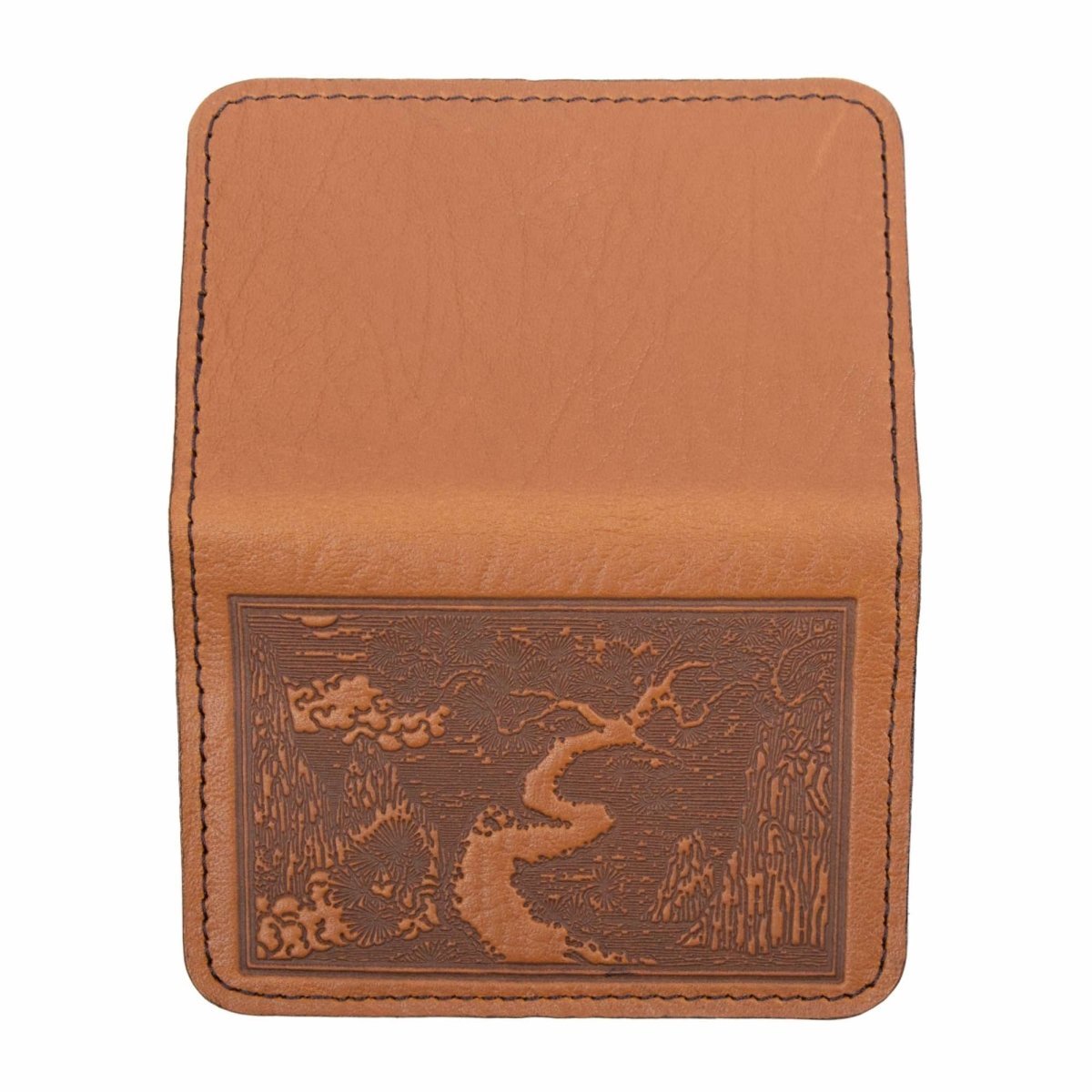 River Garden Card Holder Mini Wallet, Saddle, open view