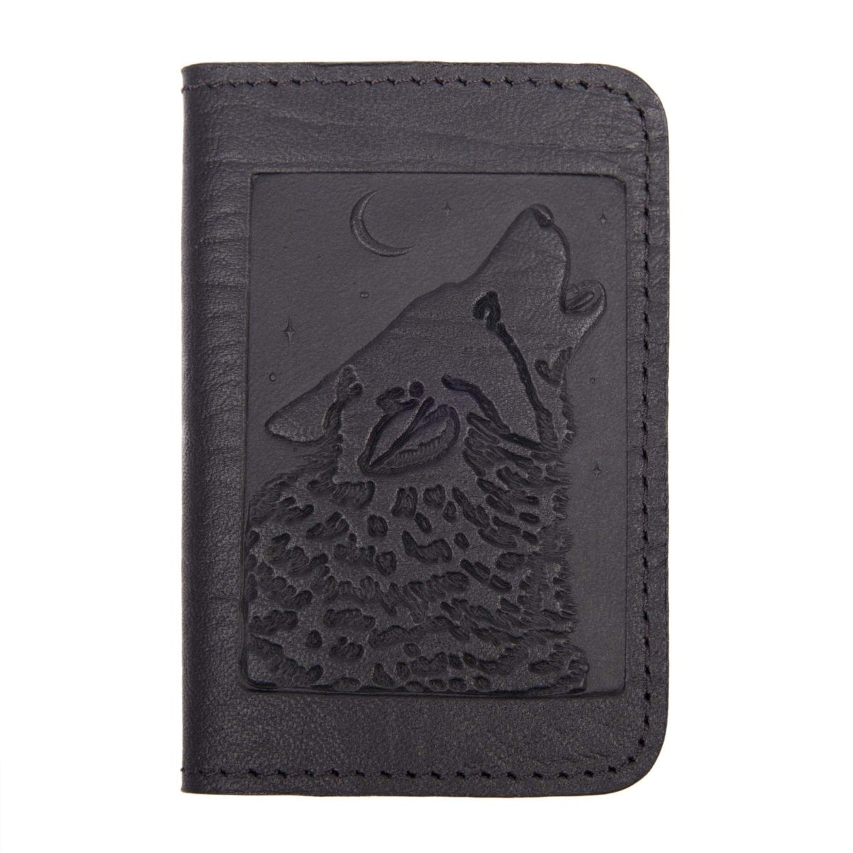 Singing Wolf Card Holder Mini Wallet, Black