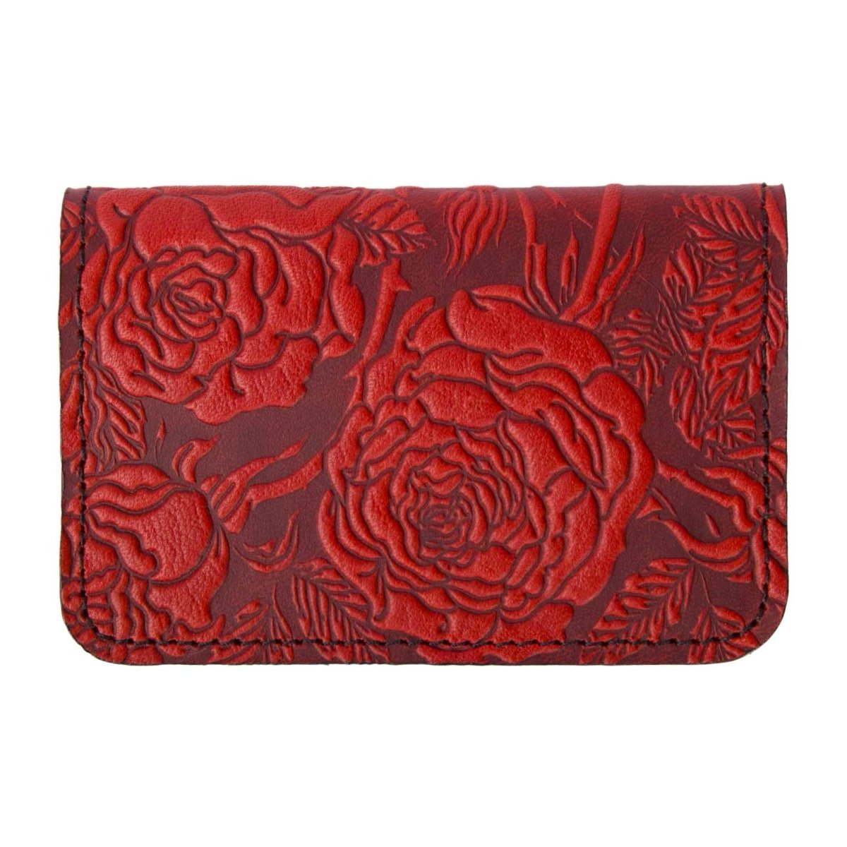 Wild Rose Card Holder Mini Wallet, Red