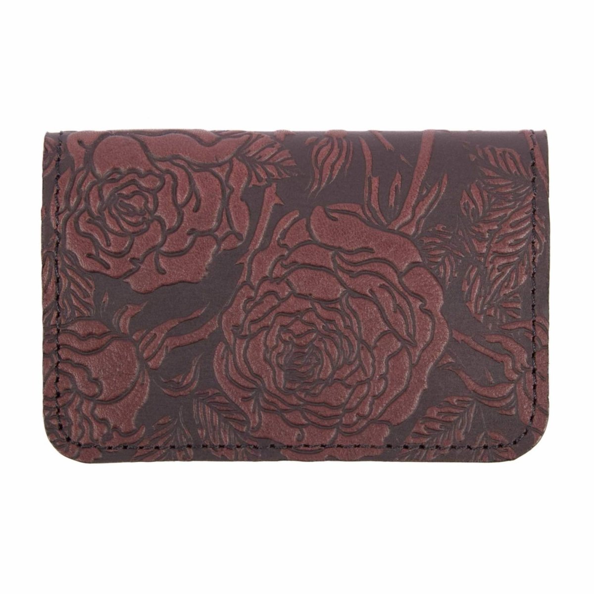 Wild Rose Card Holder Mini Wallet, Wine