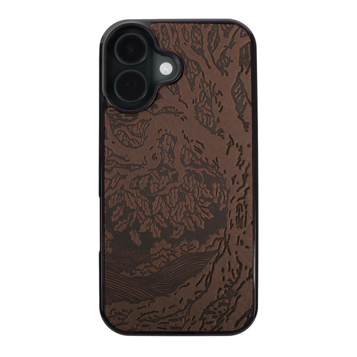 Oberon Design iPhone 16 Case, Tree of Life in Chocolate