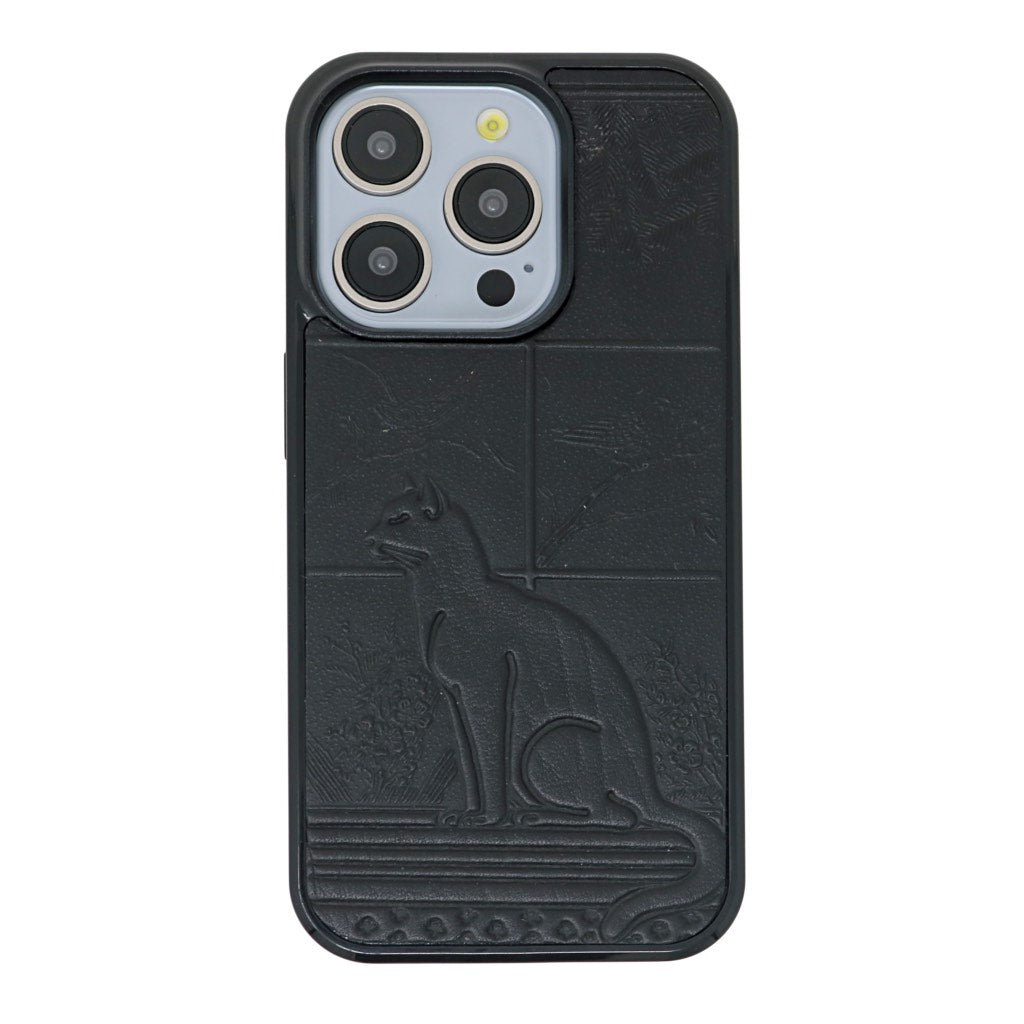 Oberon Design iPhone Case, Cat in Window in Black