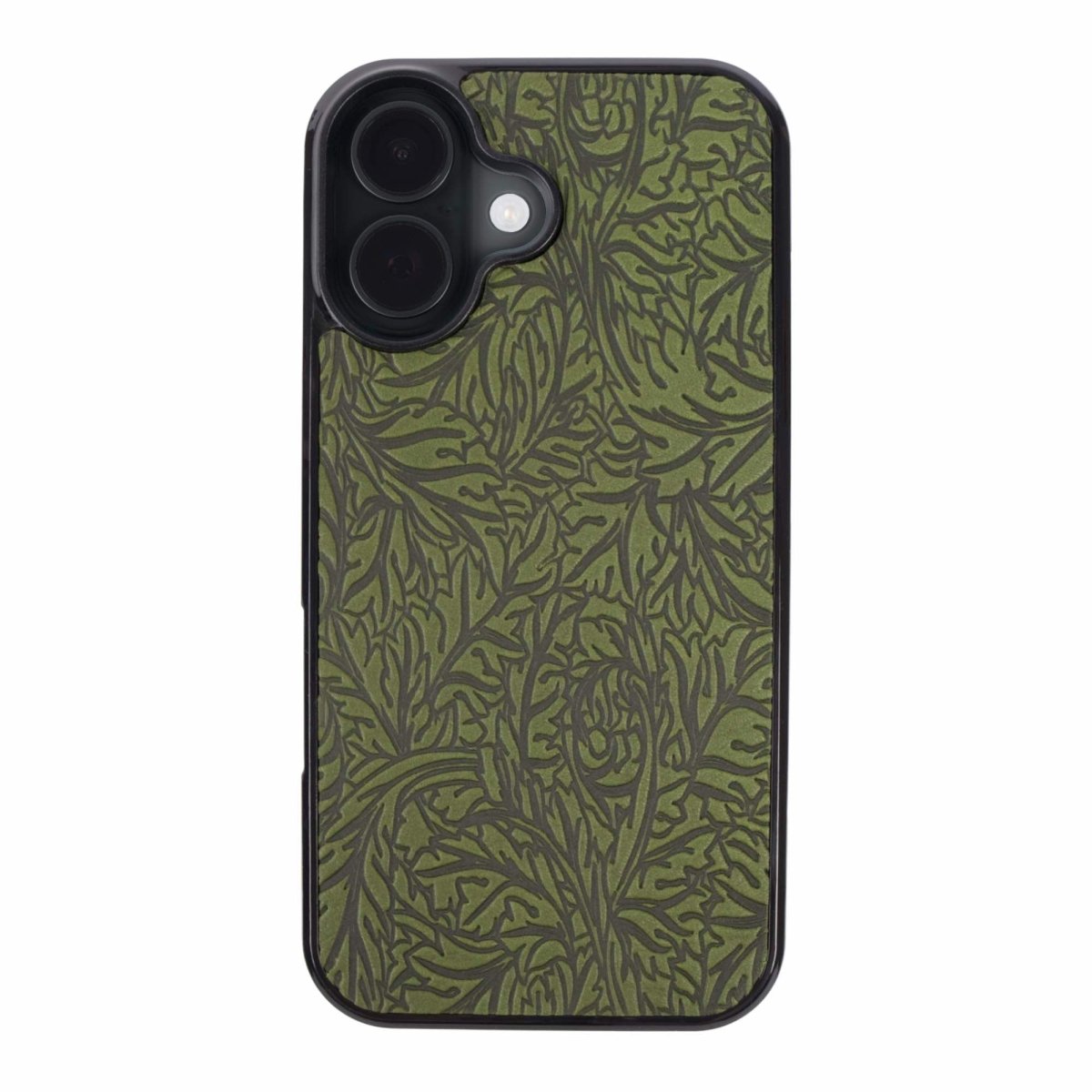 Oberon Design Genuine Leather iPhone Case, Hand-Crafted, Acanthus Leaf, Fern