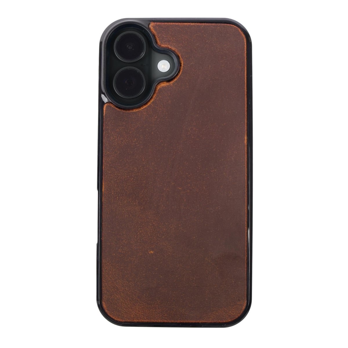 Leather iPhone case, hard times copper