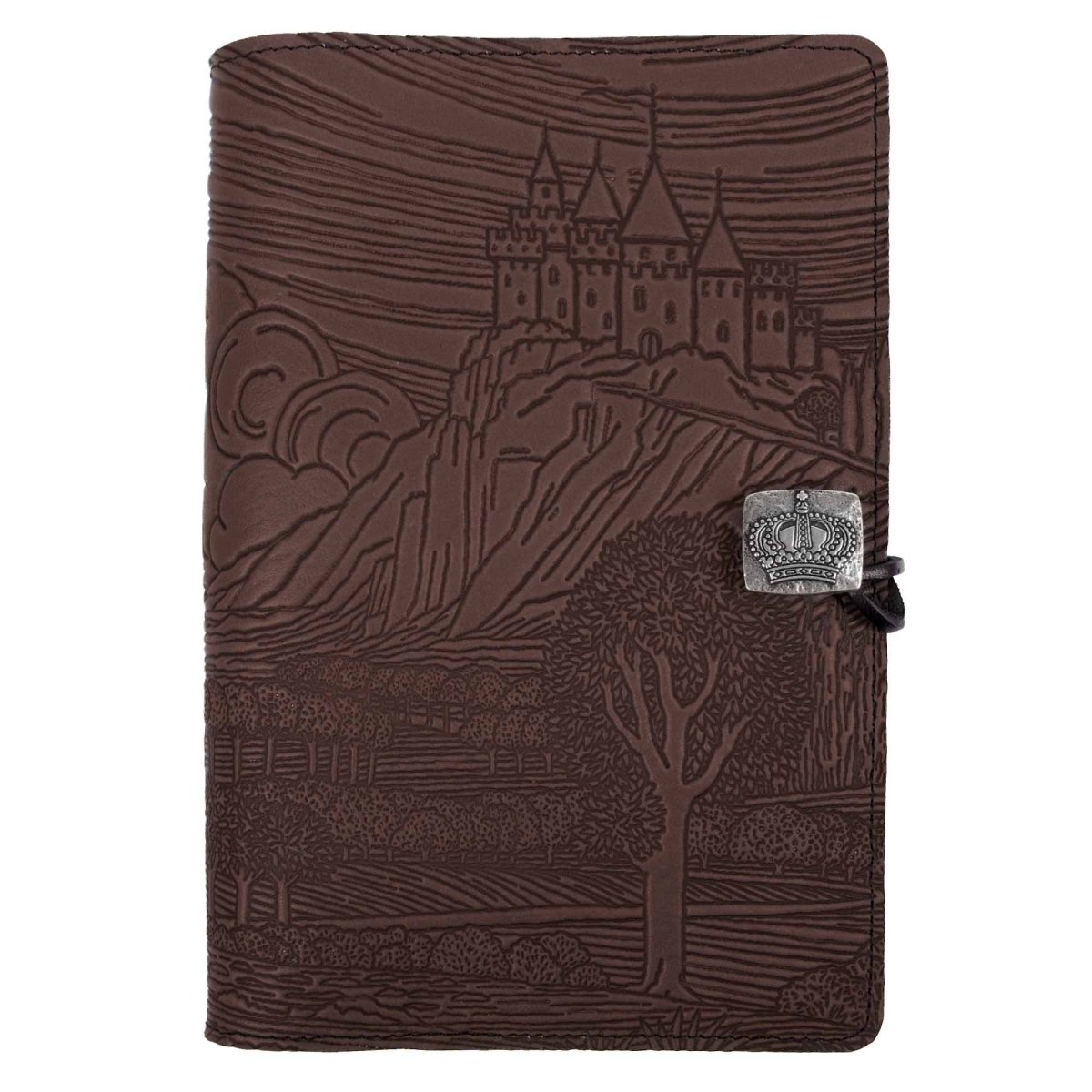 Oberon Design Leather Refillable Journal Cover, Camelot, Chocolate