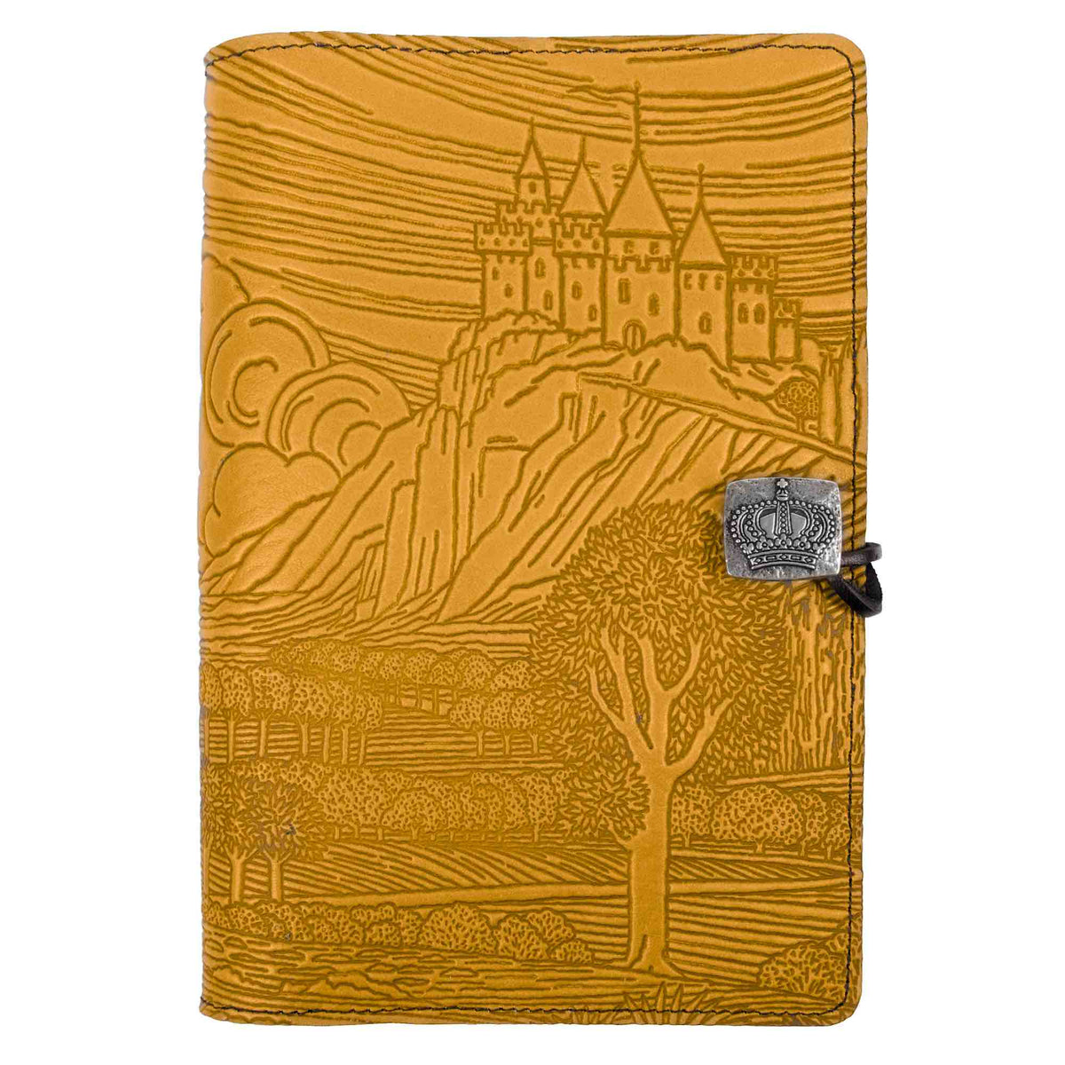 Oberon Design Leather Refillable Journal Cover, Camelot, Marigold