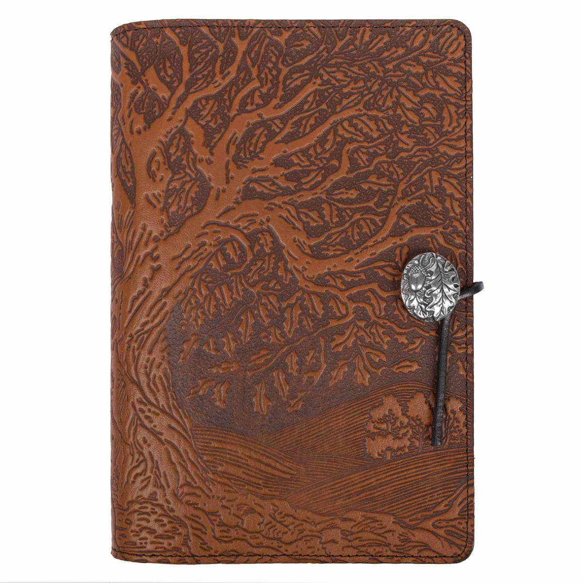 Leather Journal Cover, tree of life in saddle by Oberon Design