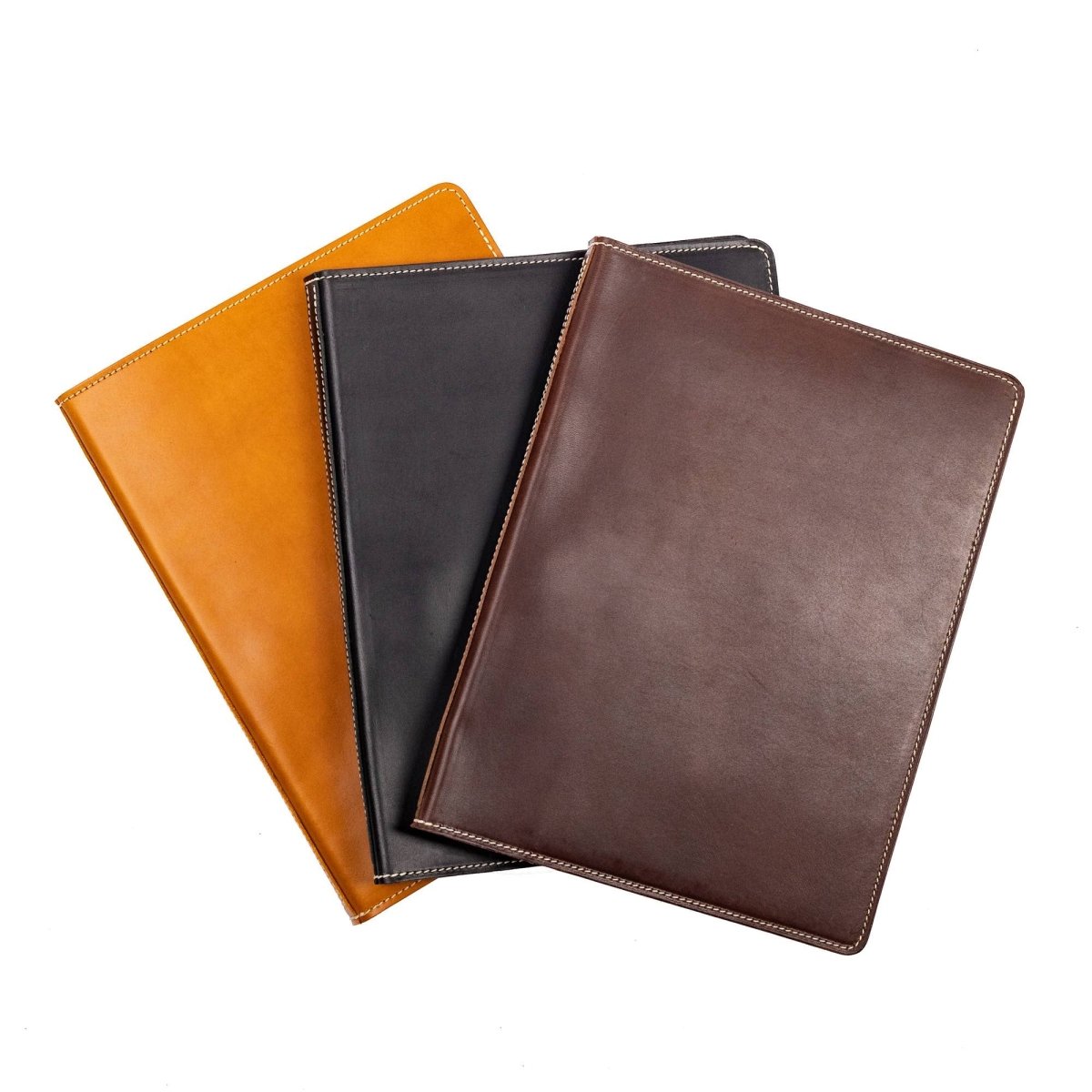 Leather Portfolio, Tan, Black and Brown, Made in the USA