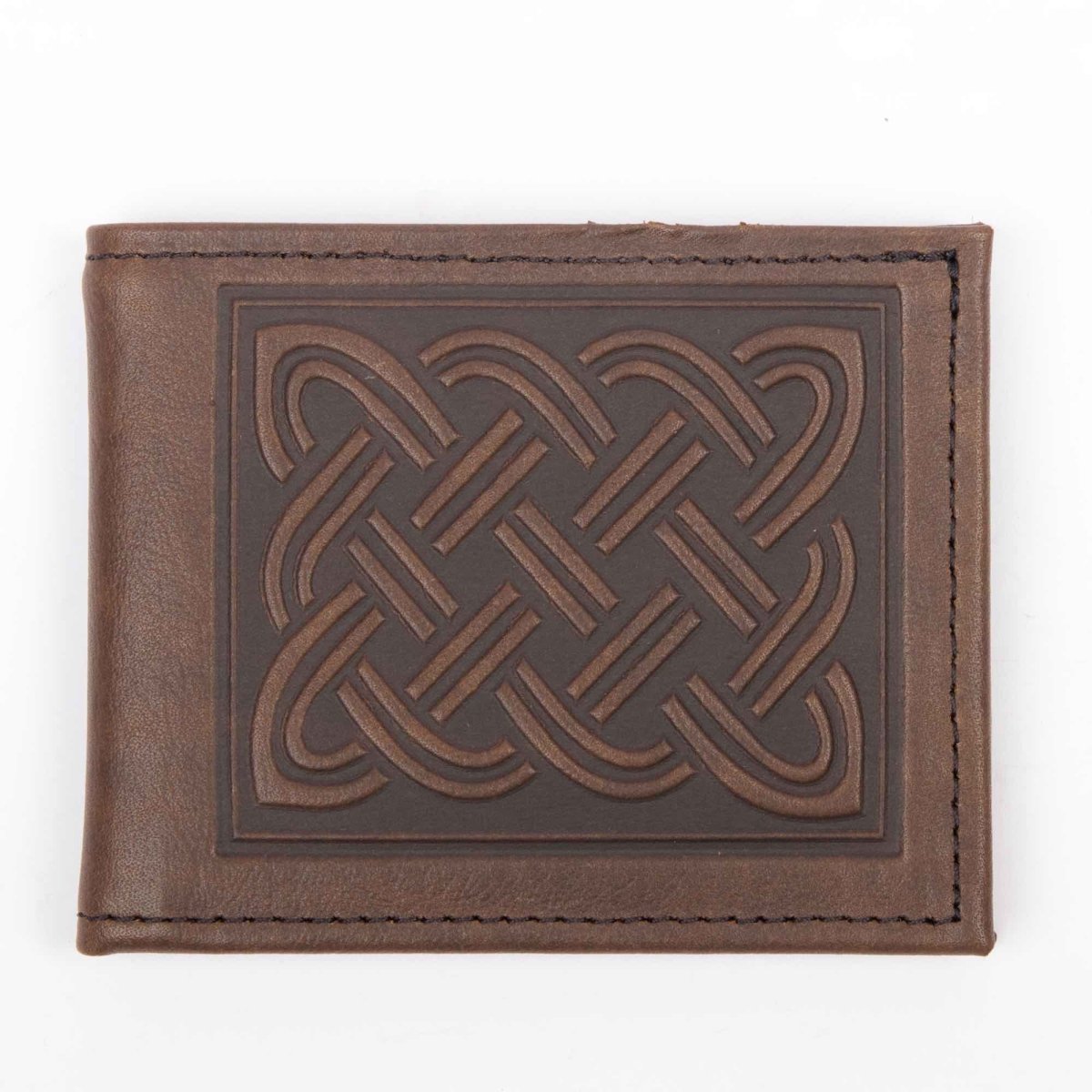 SECOND, Celtic Braid Bi-Fold Wallet in Chocolate