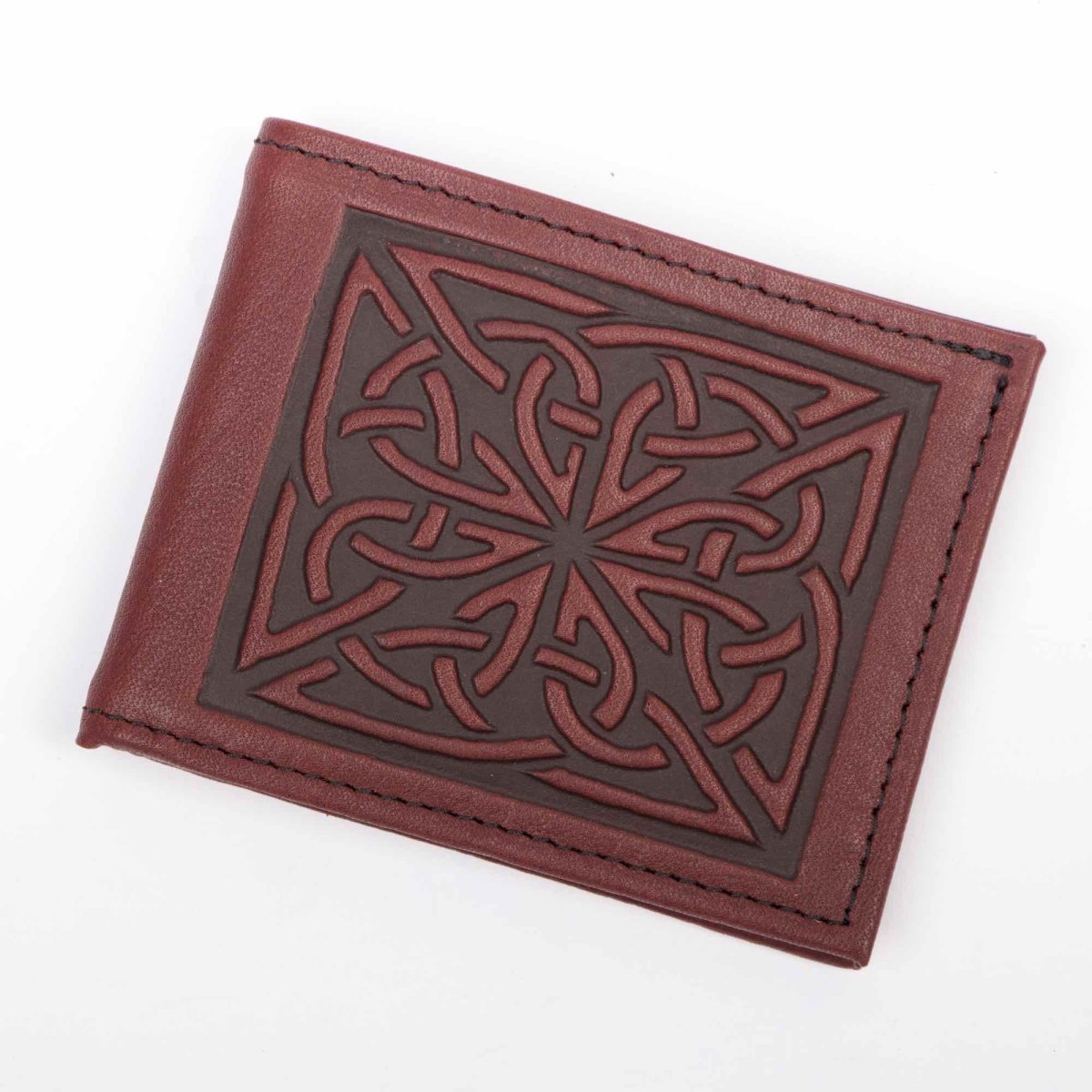 SECOND, Celtic Weave Bi-Fold Wallet in Wine