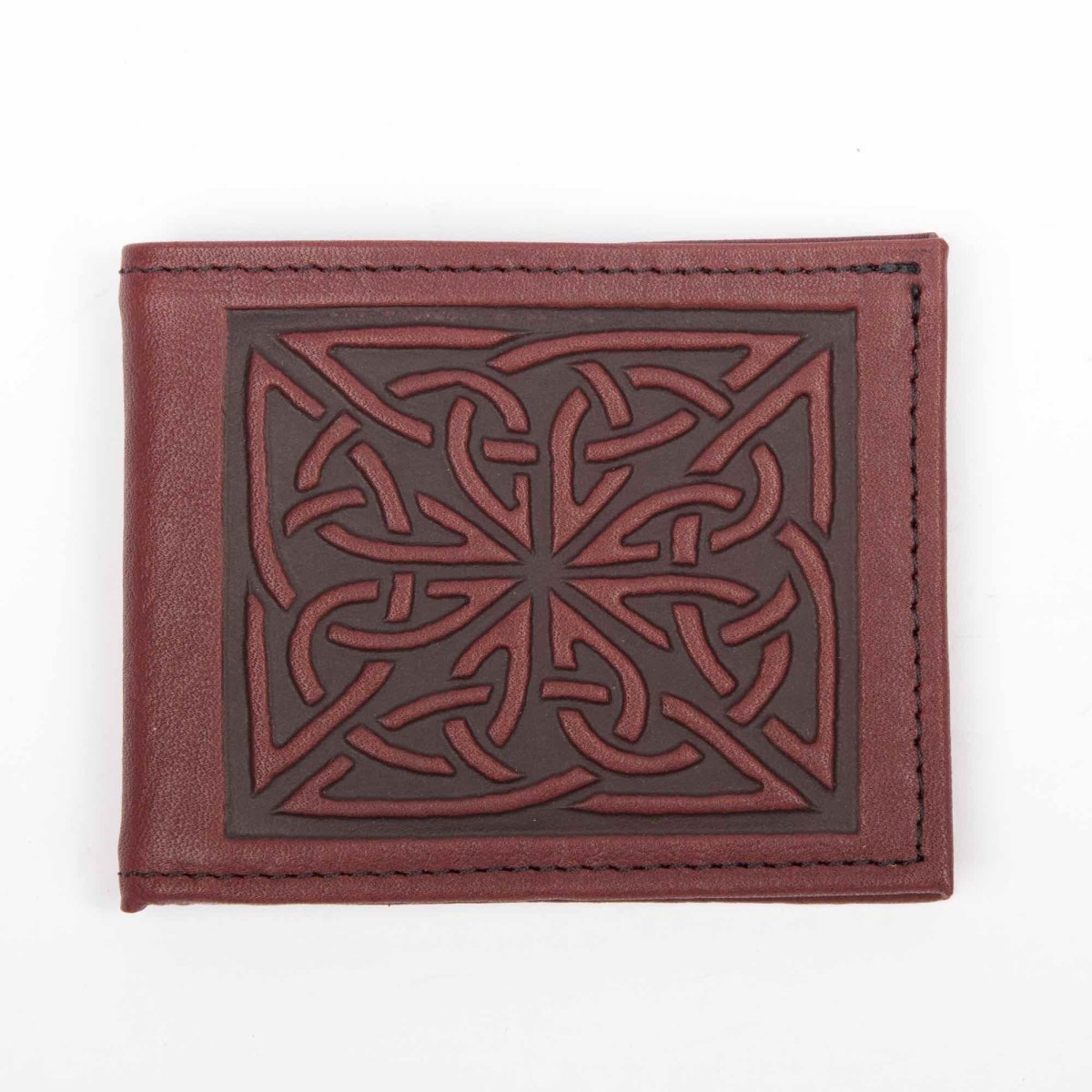 SECOND, Celtic Weave Bi-Fold Wallet in Wine