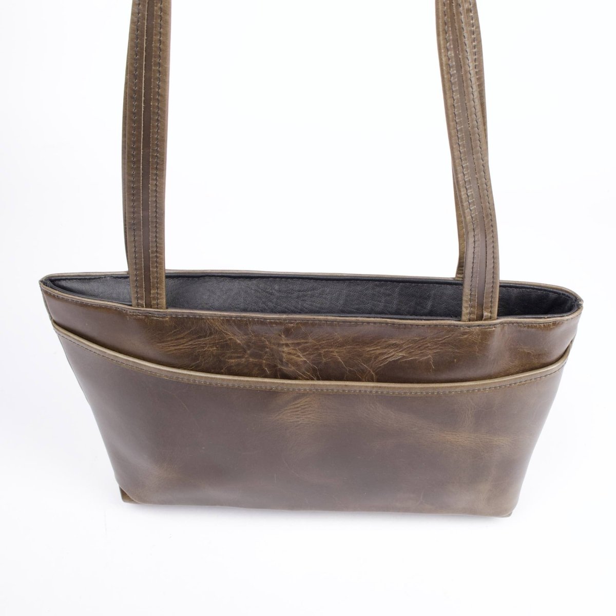 SECOND, Streamline Handbag, Napa Excel Leather in Lead