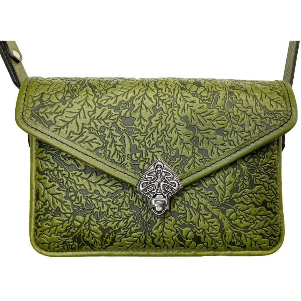 Oberon Design Leather Women's Handbag, Tree of Life Streamline