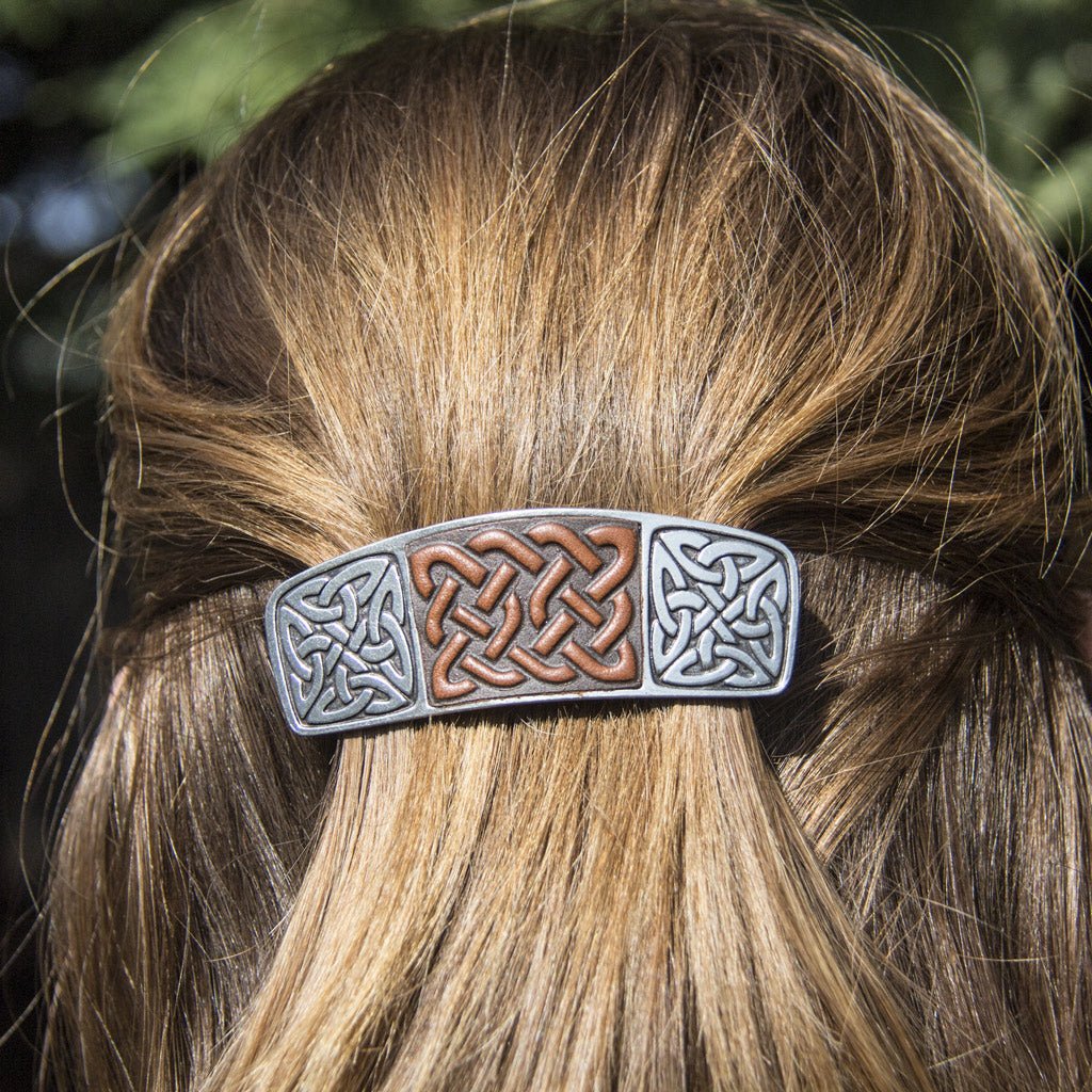 Harmony Knot Hair Clip - Hand Crafted Metal Barrette Made in The USA with Imported French Clips by Oberon Design