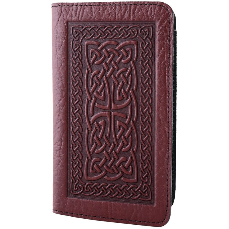 Oberon Design Leather Checkbook Cover, Celtic Braid, Made in the USA