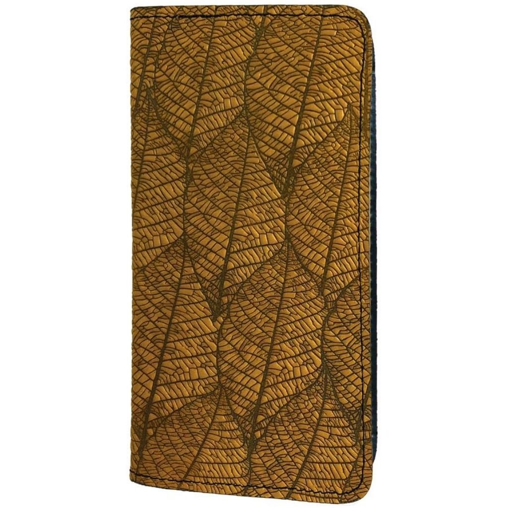 Gold Textured Leather Checkbook Cover for Top Tear Personal Checks