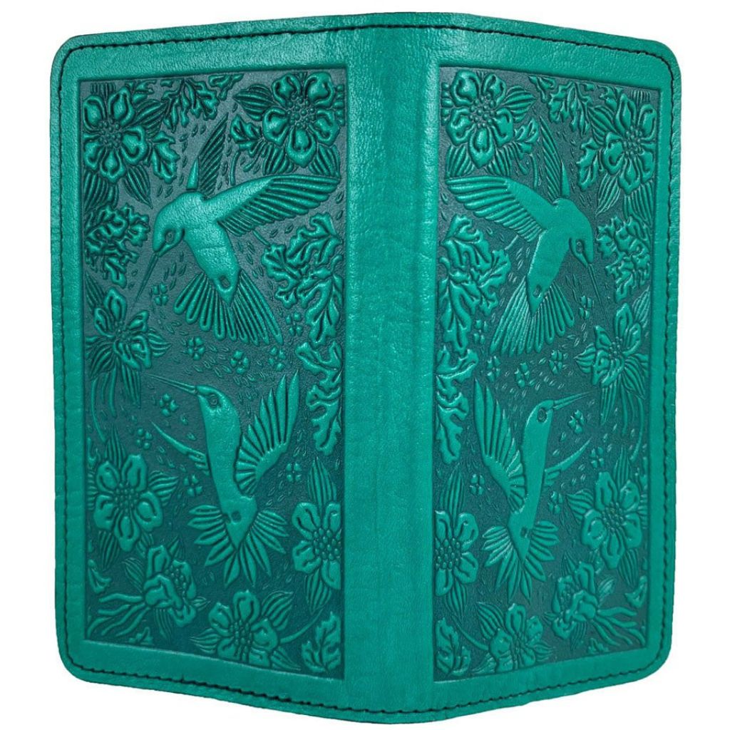 Checkbook Cover, Hummingbird in Teal