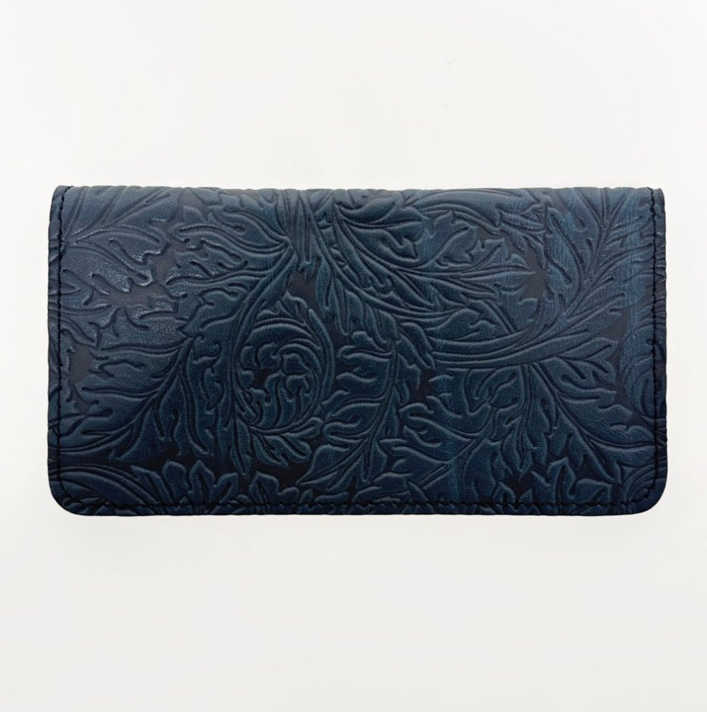 SECOND, Acanthus Leaf Checkbook Cover in Navy