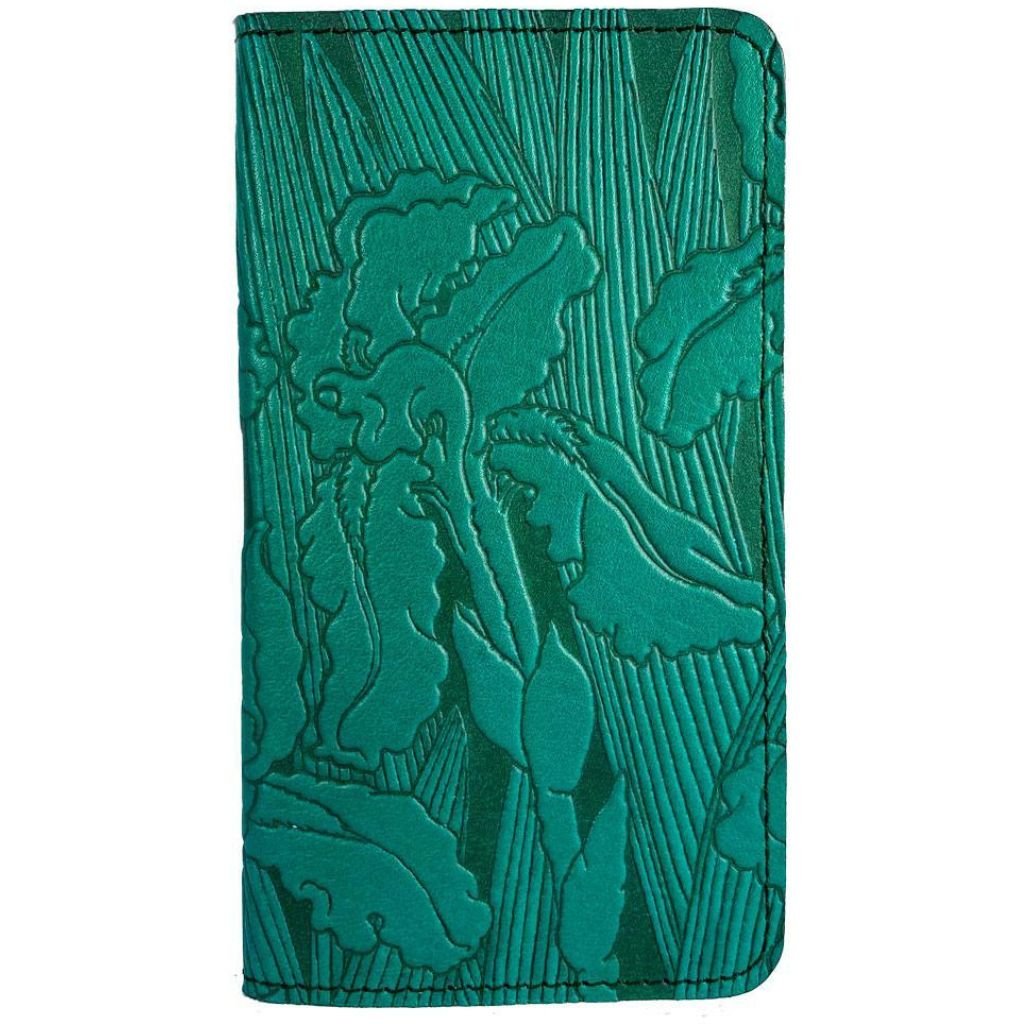 Oberon Design Leather Checkbook Cover, Thistle, Made in The USA Orchid / Classic