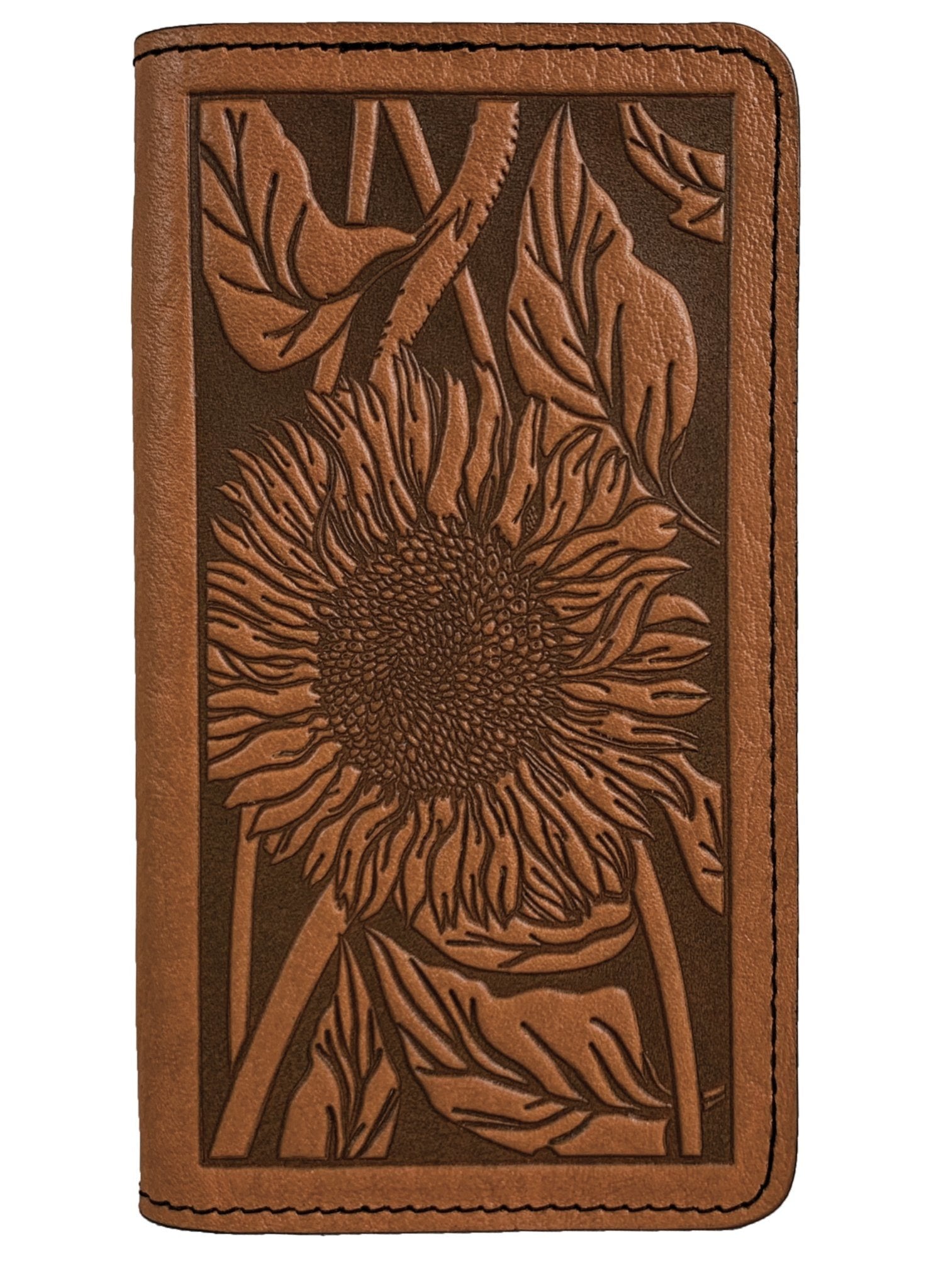 Oberon Design Ginkgo Leather Wallet Folio Case for iPhones iPhone 8 / Marigold