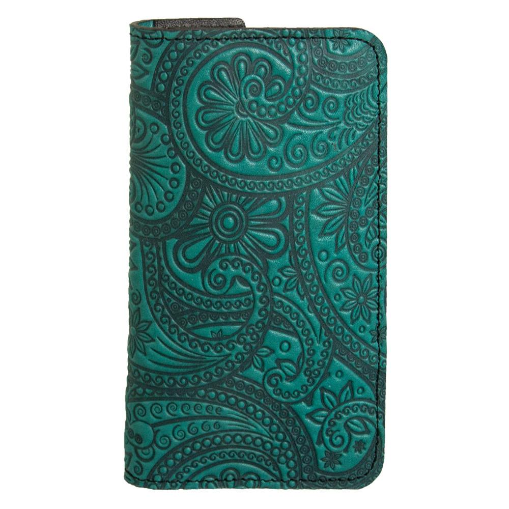 Oberon Design Ginkgo Leather Wallet Folio Case for iPhones