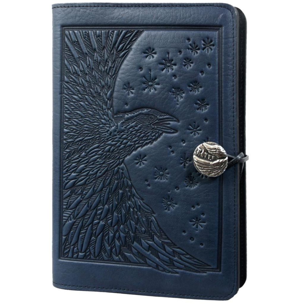 Oberon Design Leather Refillable Journal Cover, Fallen Leaves Large / Red