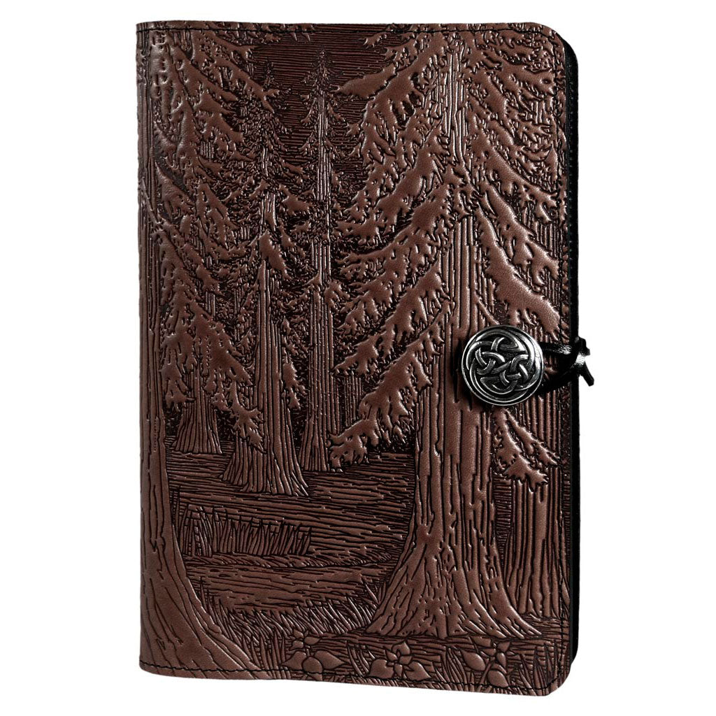 Oberon Design Refillable Large Leather Notebook Cover, Cat in Window