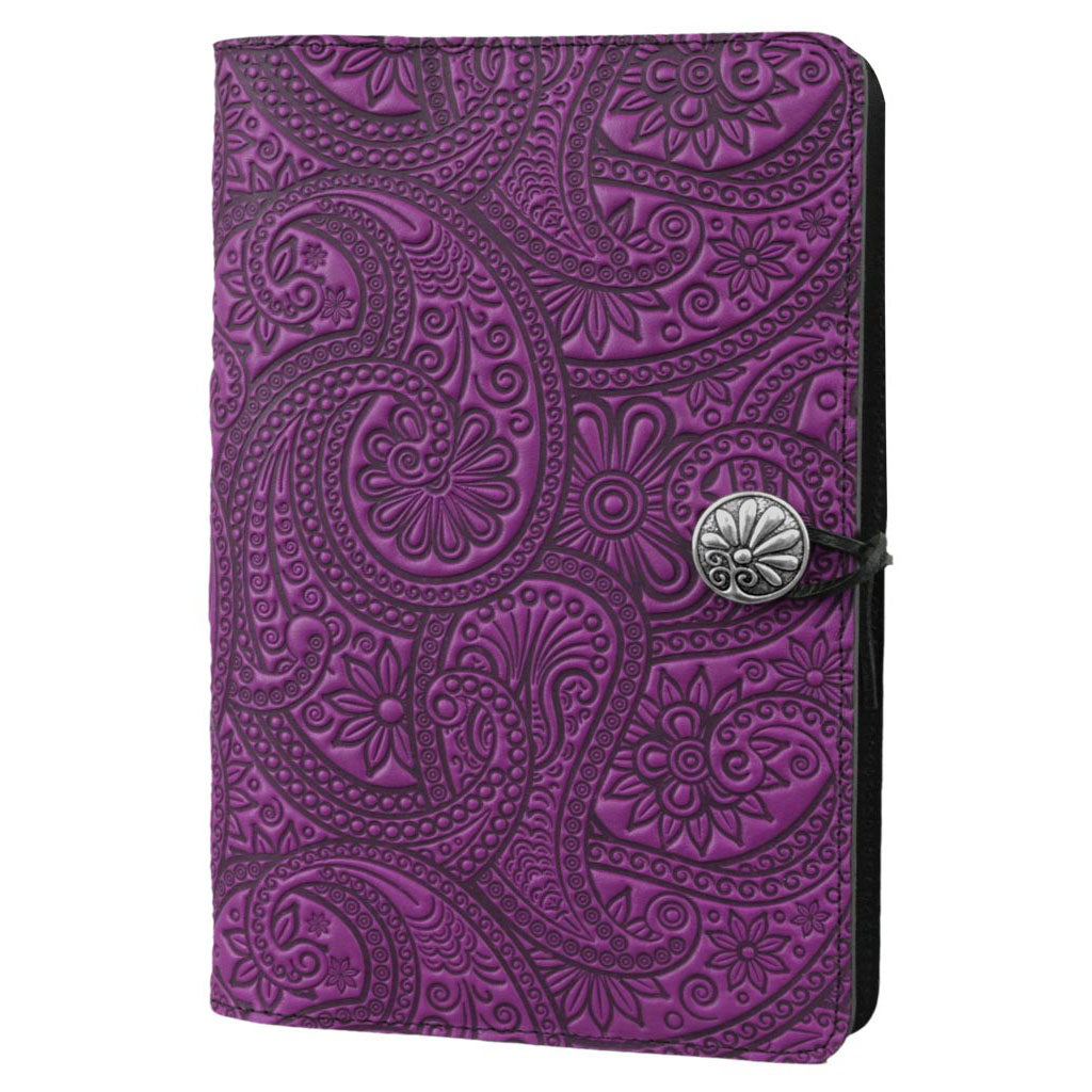 Oberon Design Large Refillable Leather Notebook Cover, Hummingbirds