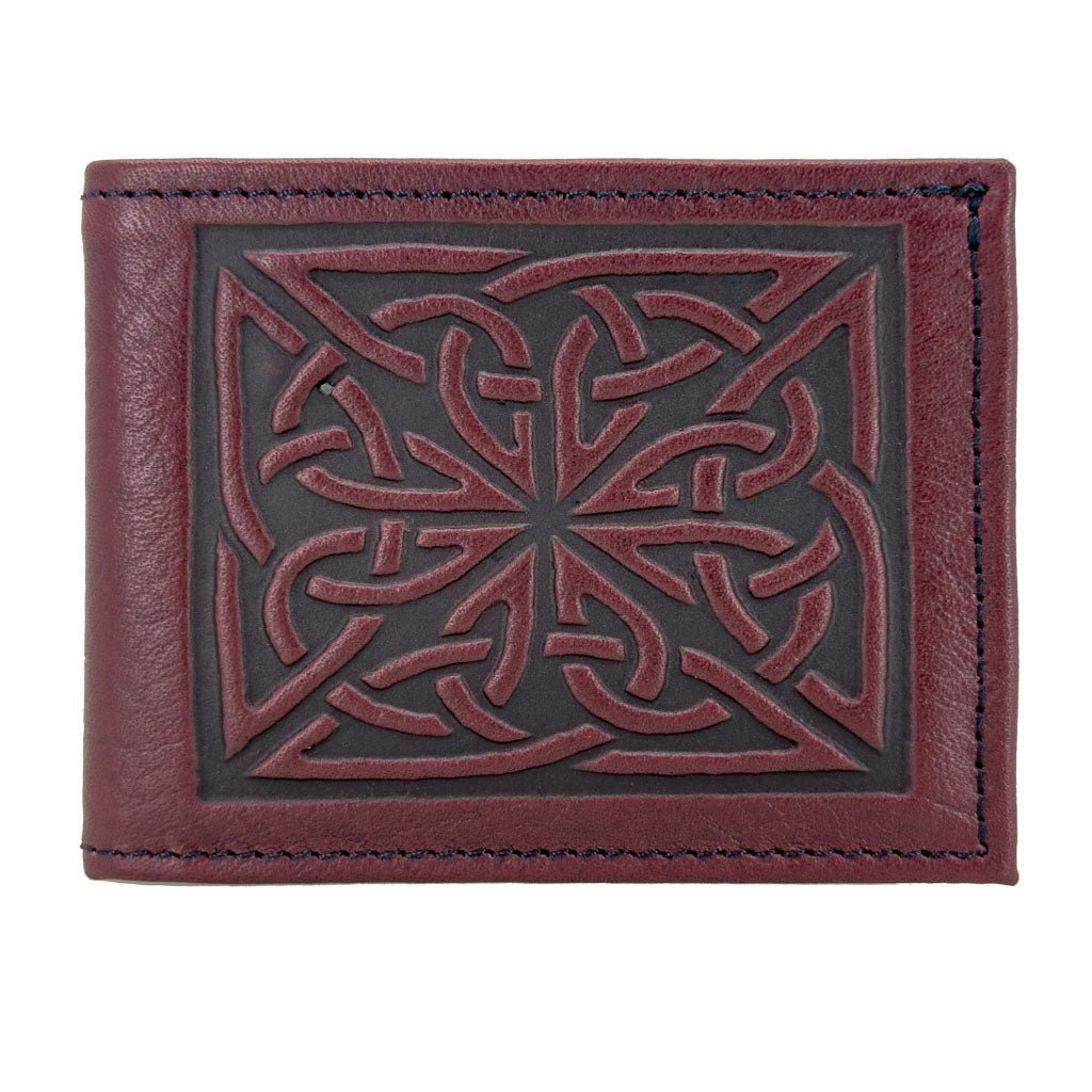 Oberon Design Large Refillable Leather Notebook Cover, Celtic Weave