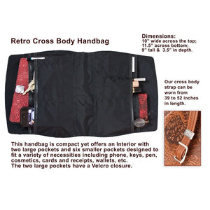 Oberon Design Leather Women's Handbag, Cloud Dragon Retro Crossbody