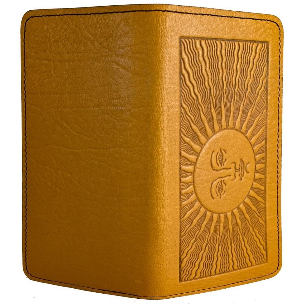 Oberon Leather Red Sun Business Card Holder, Money Stash - That
