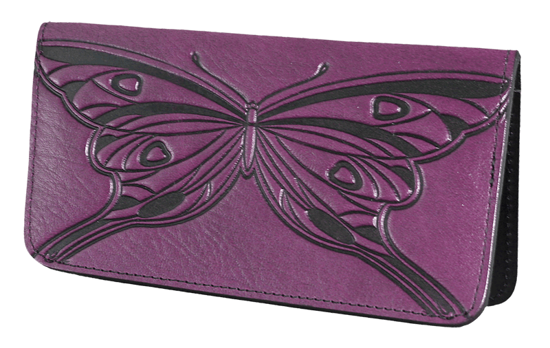 bed voelen Mathis Oberon Design Small Leather Smartphone Wallet Case, Butterfly